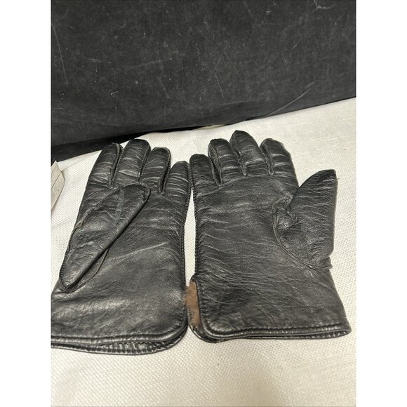 Vintage Imported Leather Fur Lined Gloves 11 - Picture 3 of 5